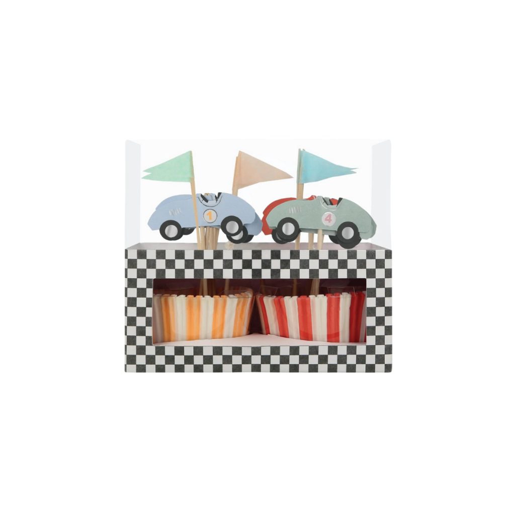 Vintage Race Cars Cupcake Decorating Kit 24ct