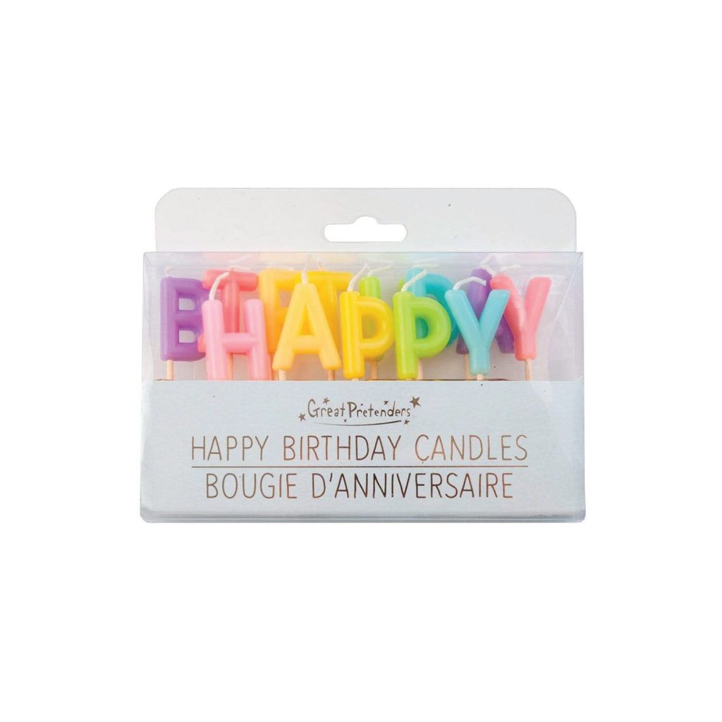 Pastel Rainbow Happy Birthday Candle Set