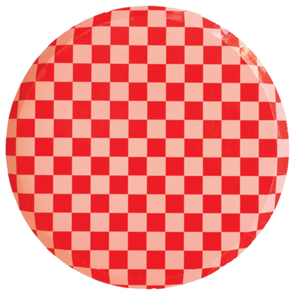 Red Checkered Dinner Plates 8ct