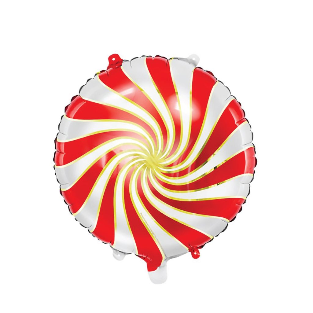 Round Candy Cane Foil Balloon 14in