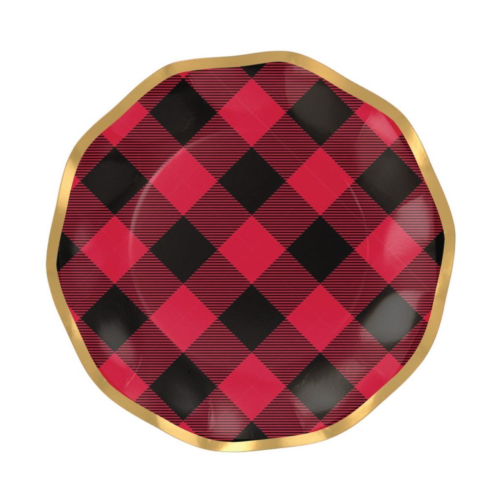 Red & Black Buffalo Check Salad Plates 8ct