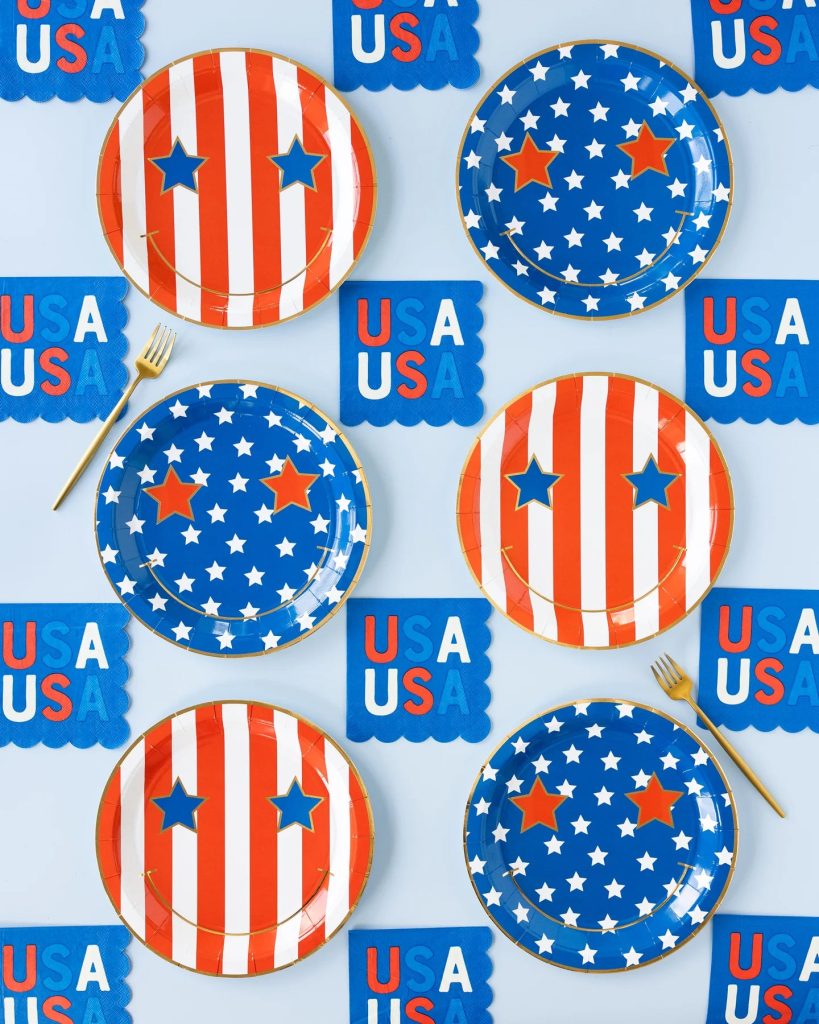 Blue USA Dessert Napkins 18ct