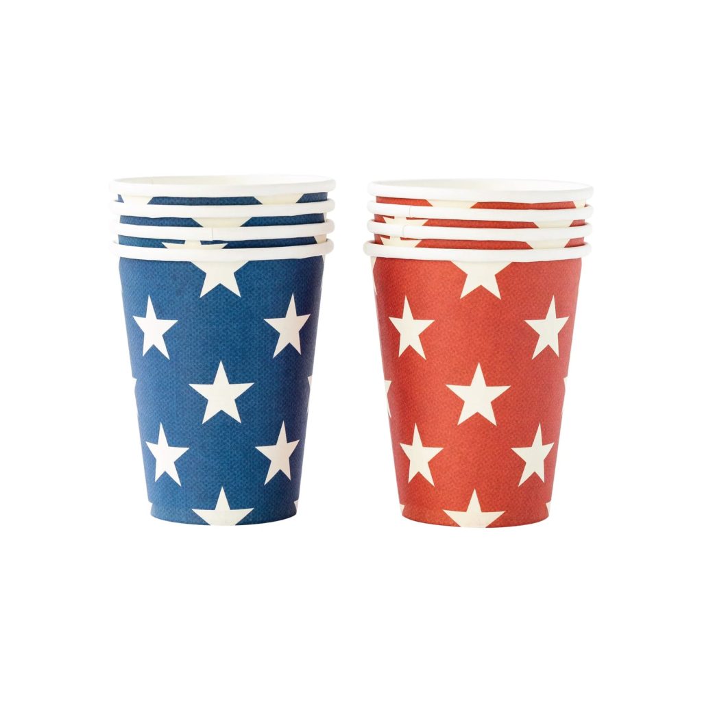 Red & Blue Star Paper Cups 8ct