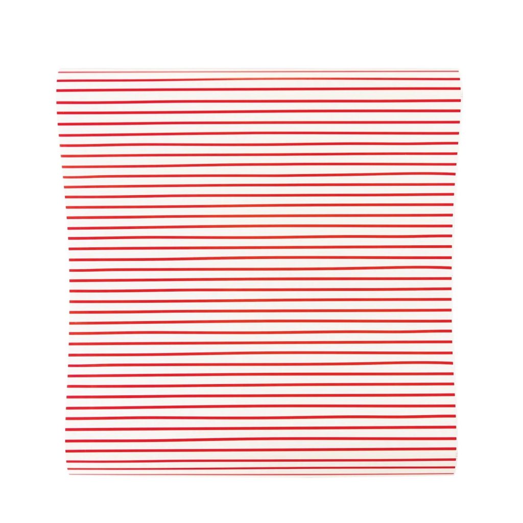 Red Pinstripe Paper Table Runner 10ft