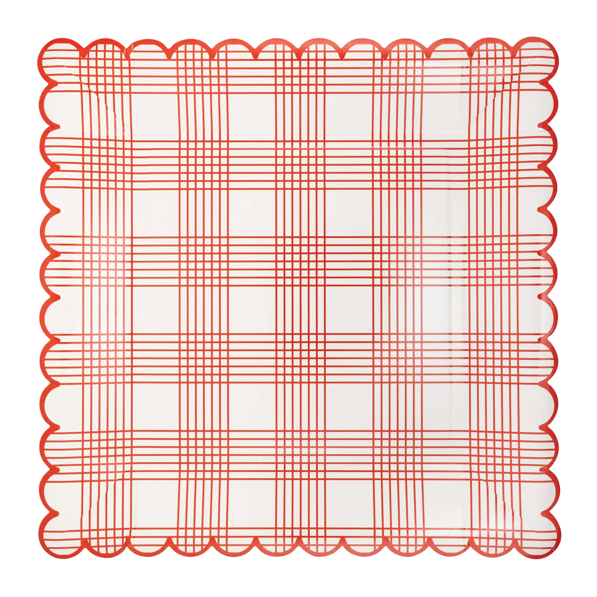 Red Stripe Checkered Lunch Plates 8ct