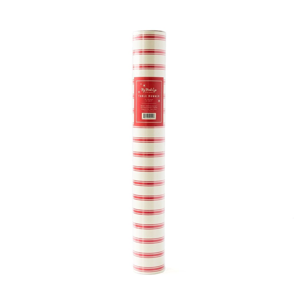 Red & White Striped Paper Table Runner