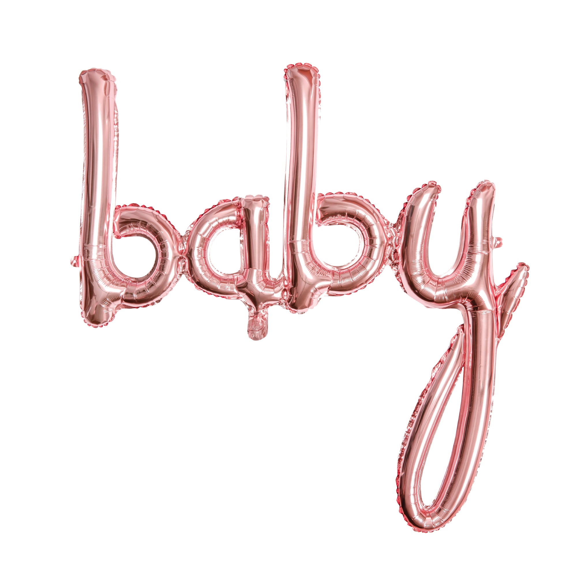 Rose Gold Baby Script Letter Balloon Banner 29in