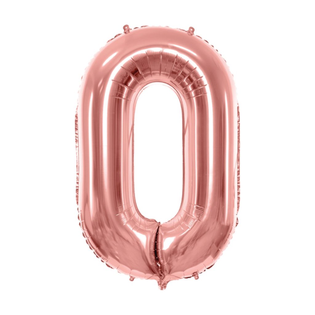 34″ Rose Gold Number Balloon 0-9