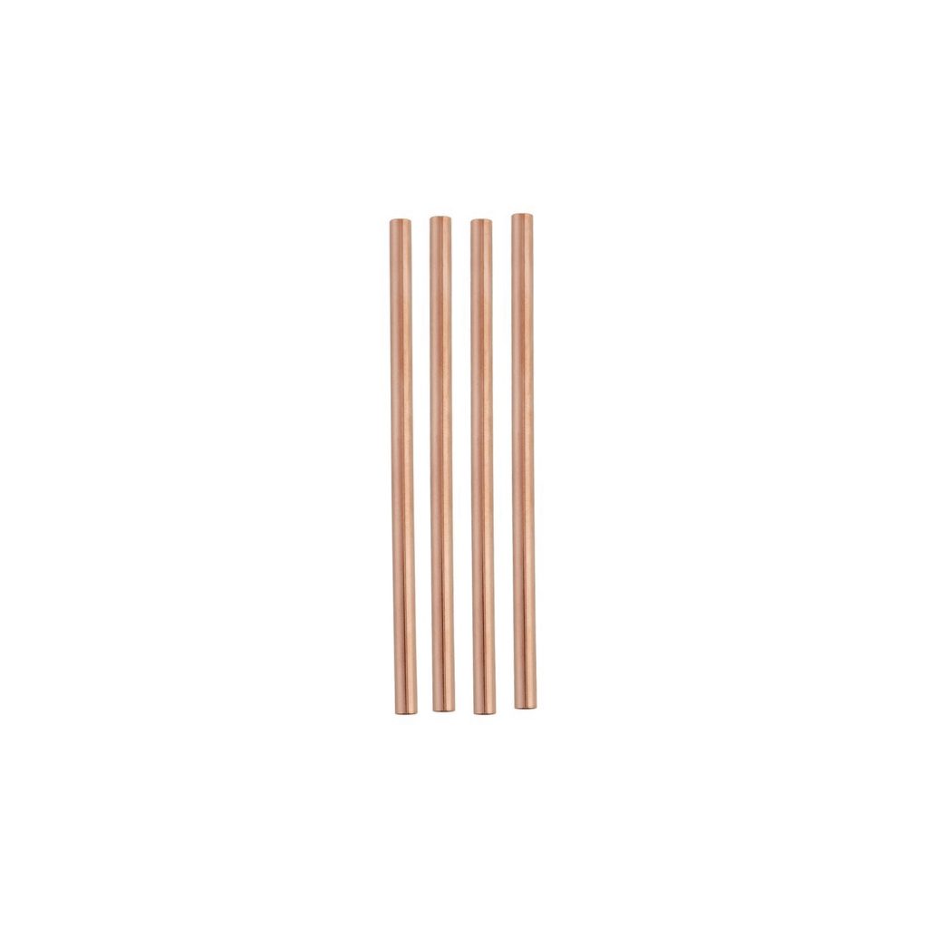 Rose Gold Metal Cocktail Straws 4ct