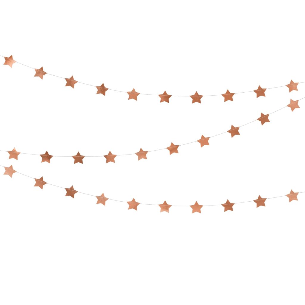 Rose Gold Star Garland 12′