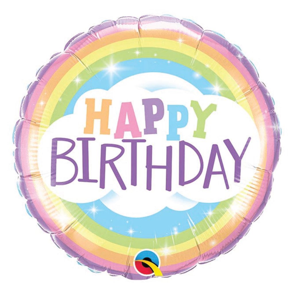 Round Happy Birthday Rainbow Balloon