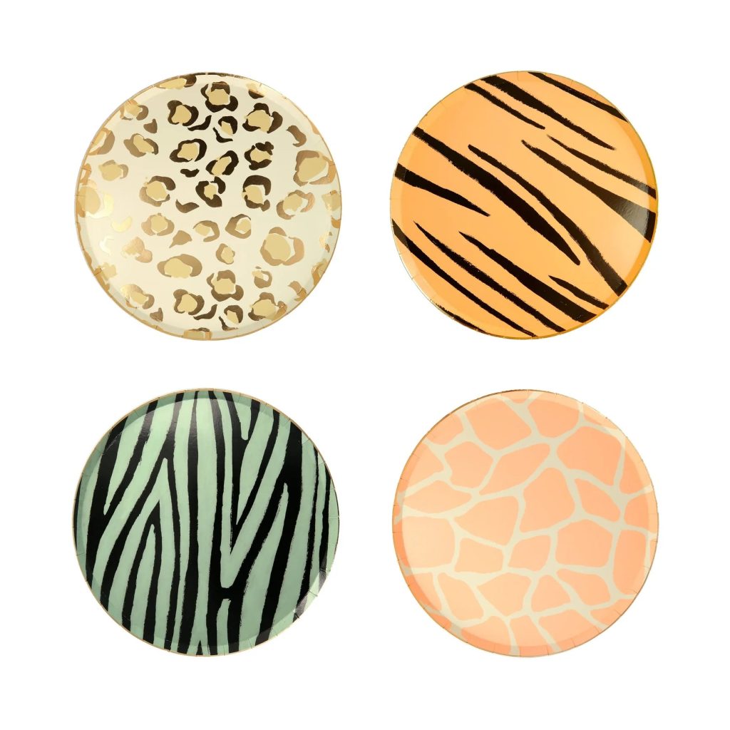 Safari Animal Print Dessert Plates 8ct