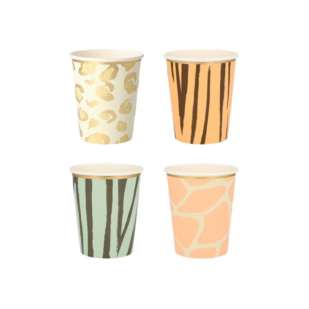 Safari Animal Print Paper Cups 8ct