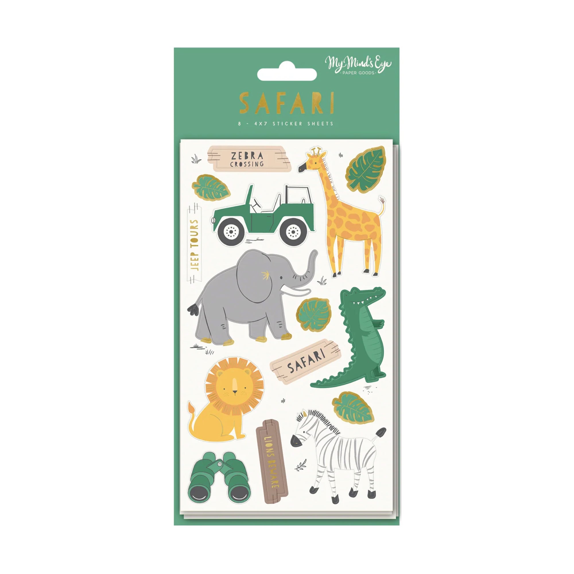 Safari Jeep Tour Sticker Sheets 8ct