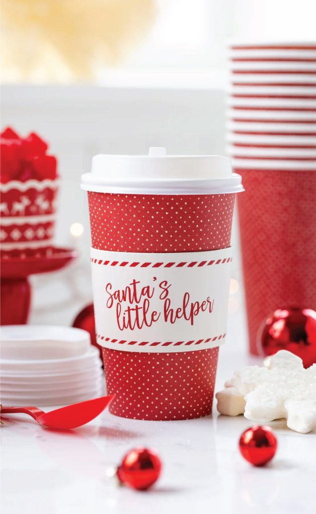 Santa’s Little Helper Coffee Cups & Lids 8ct