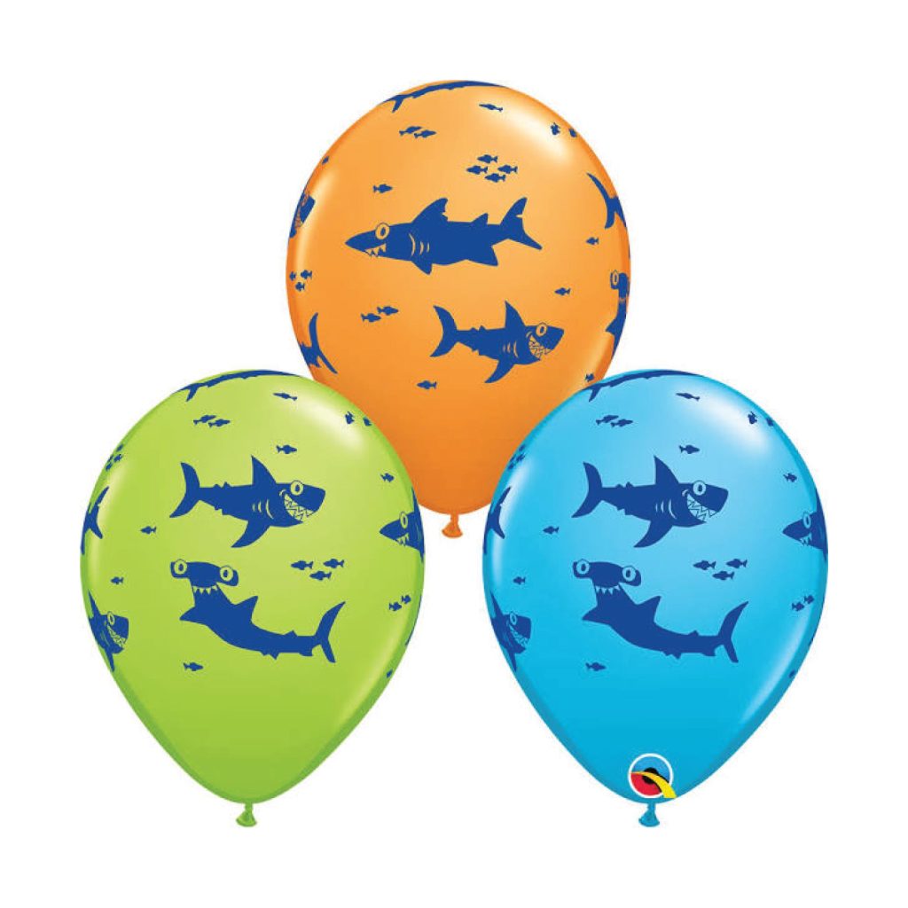 Colorful Shark Balloons 6ct