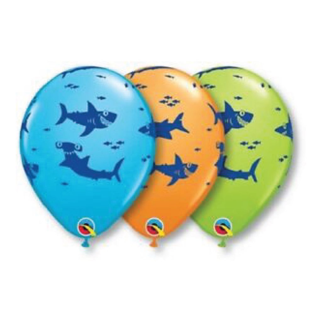 Colorful Shark Balloons 6ct