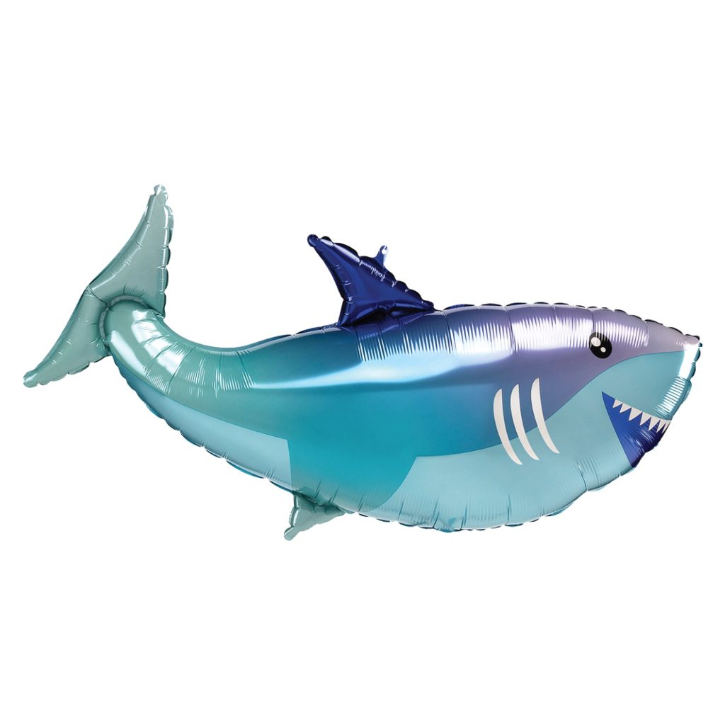 Blue Shark Foil Balloon 38in