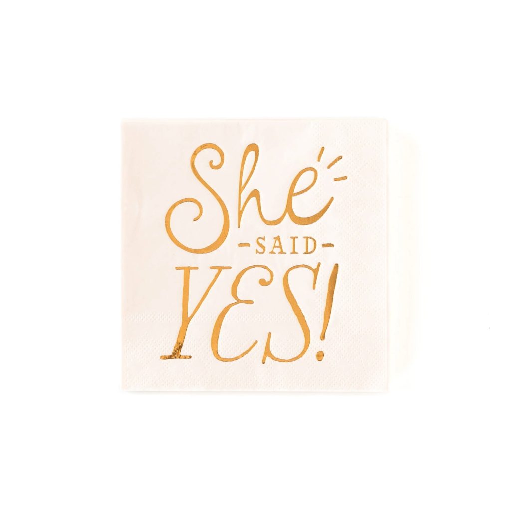 She Said Yes Dessert Napkins 18ct