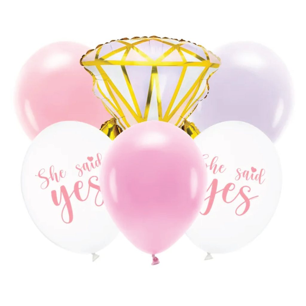 She Said Yes Engagement Party Balloon Bouquet 6pc