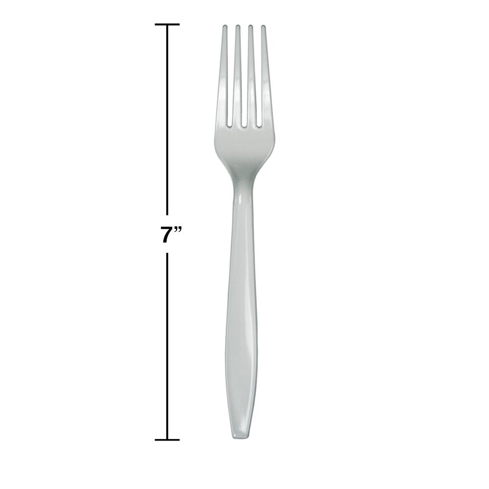 Classic Silver Plastic Forks 24ct