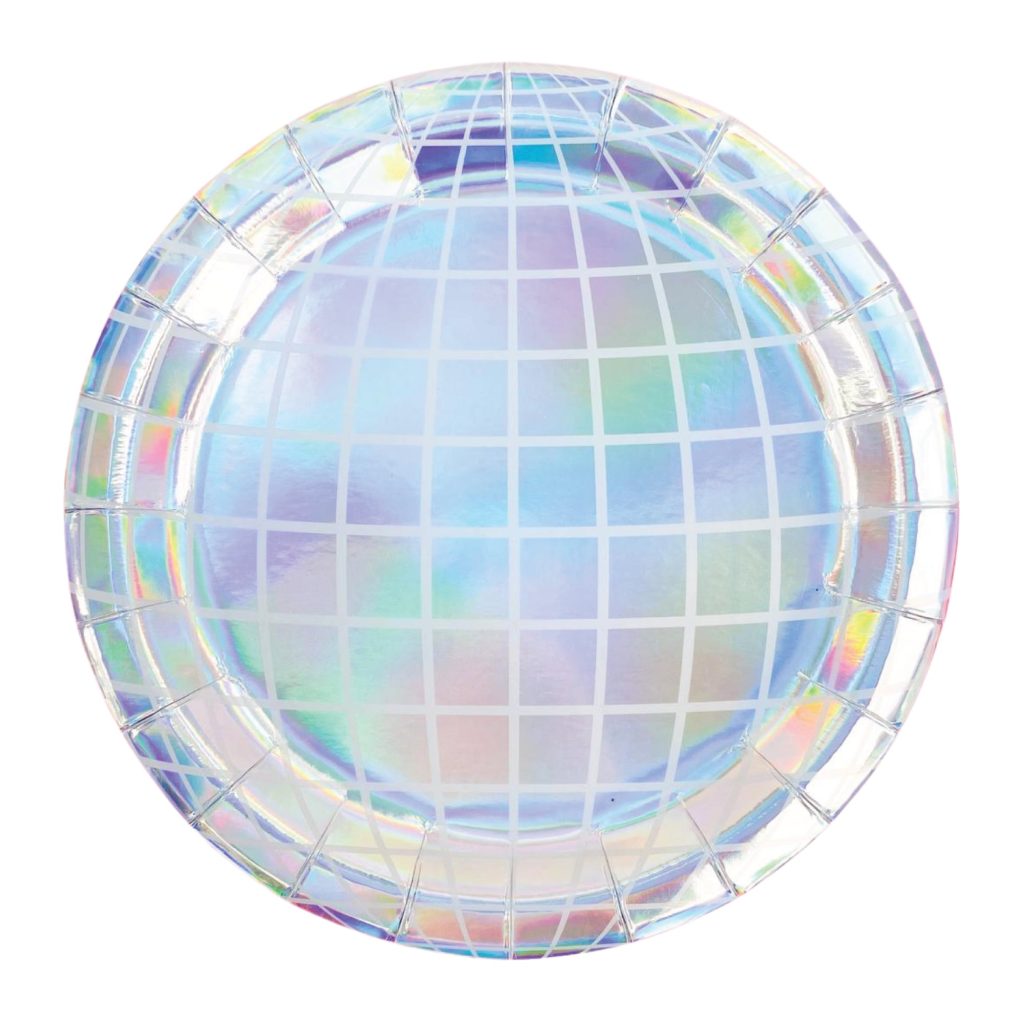 Iridescent Disco Ball Lunch Plates 8ct