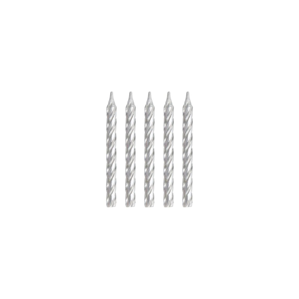 Silver Spiral Birthday Candles