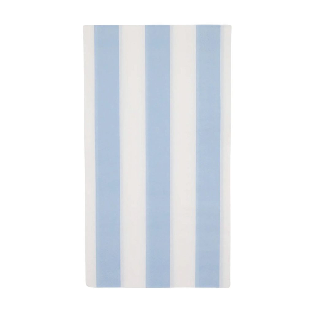 Sky Blue Cabana Striped Paper Guest Towels 20ct