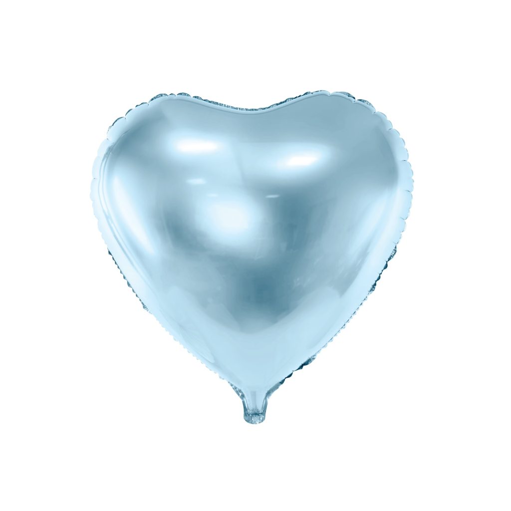 Sky Blue Heart Foil Balloon 18in