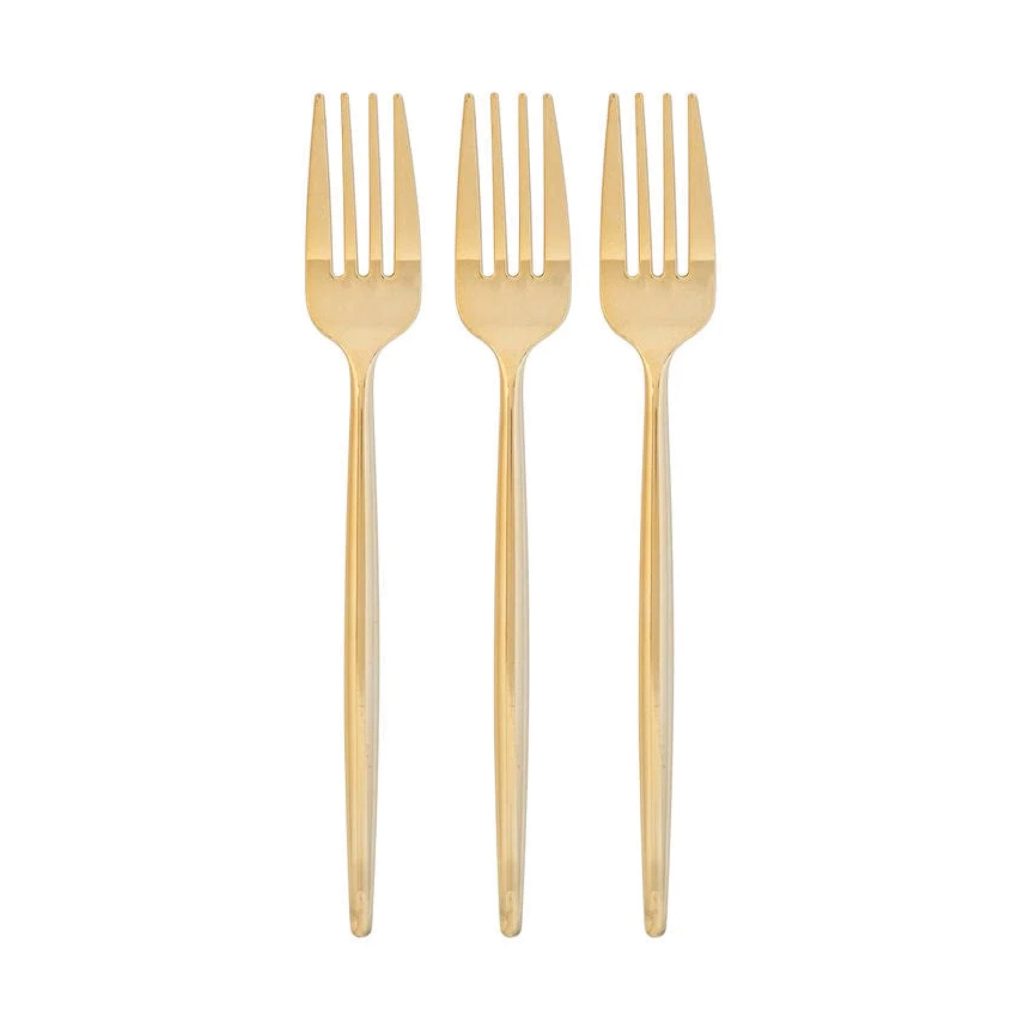 Modern Gold Plastic Forks 20ct