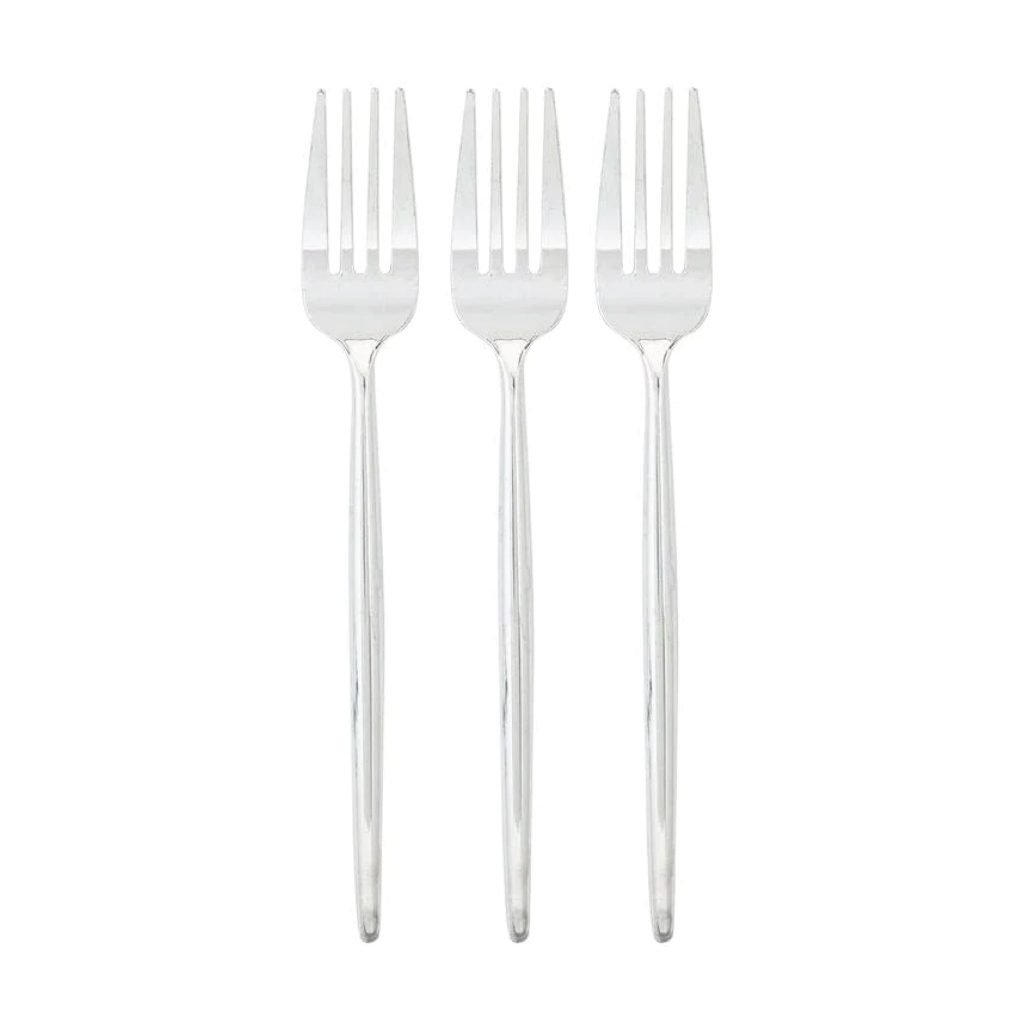 Modern Silver Plastic Forks 20ct