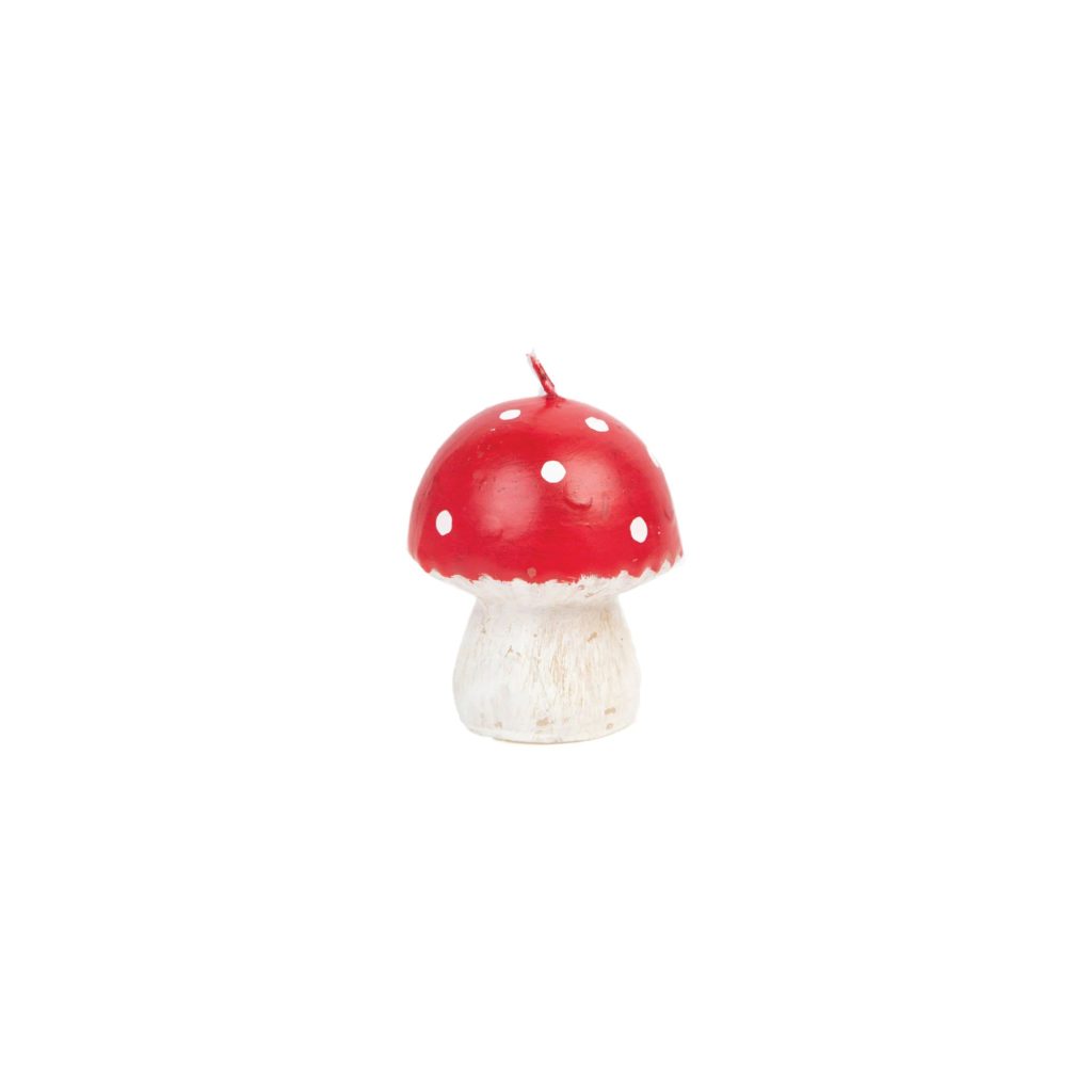 Small Red Mushroom Candle