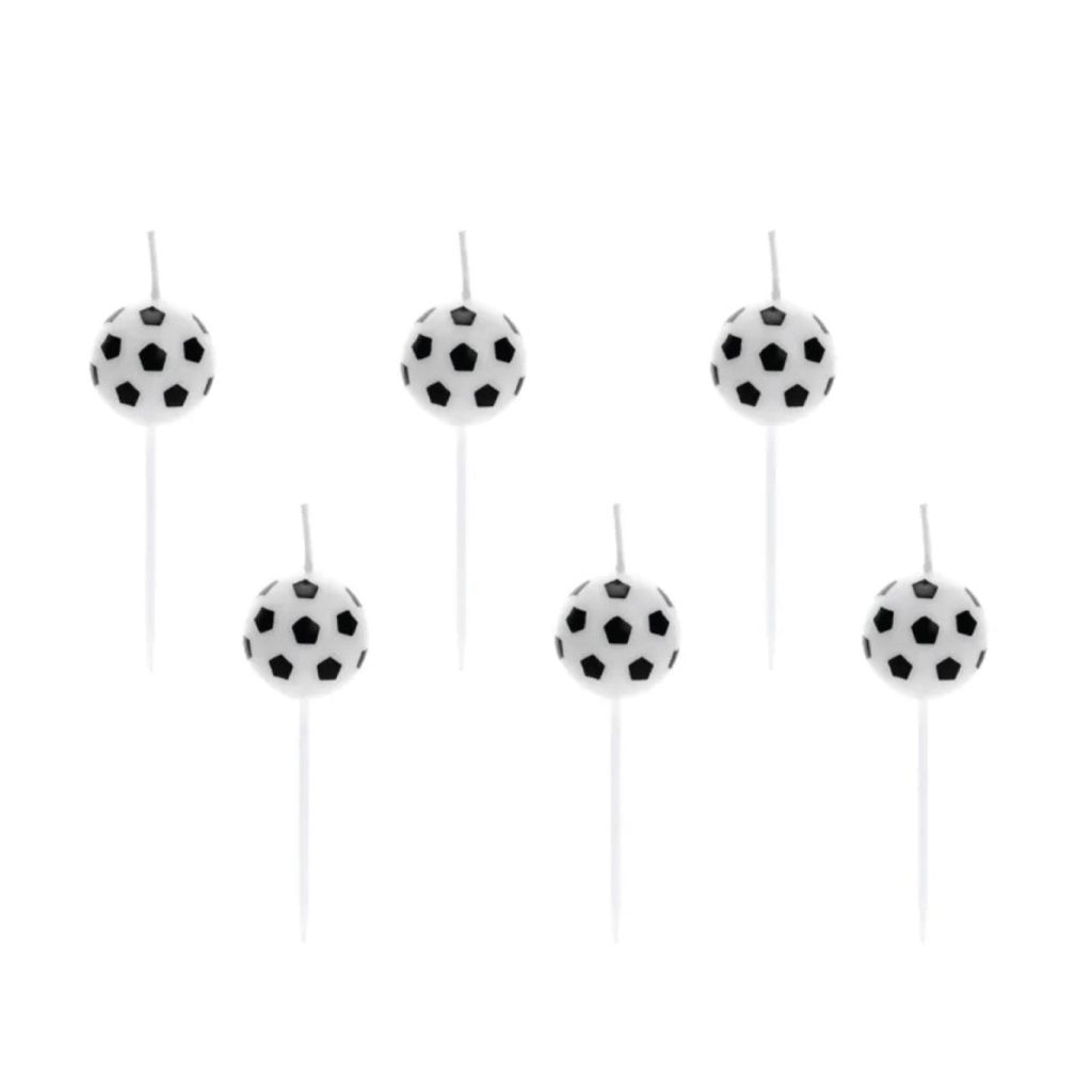 Soccer Ball Birthday Candles 6ct