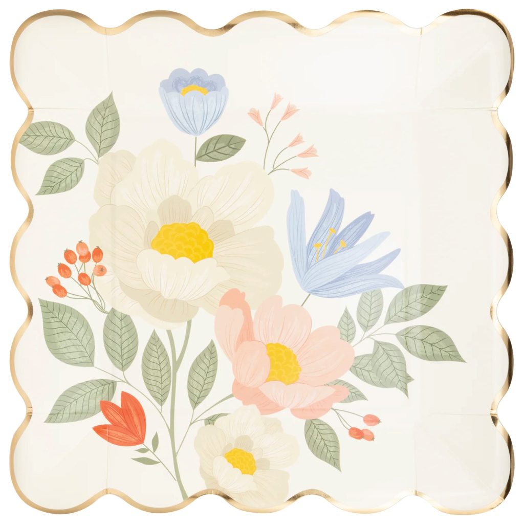 Springtime Blooms Square Dinner Plates 8ct