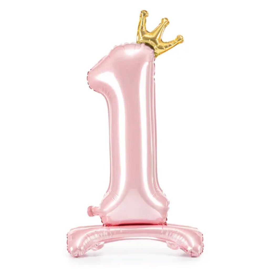 Standing Pink Princess Number 1 Balloon 33in