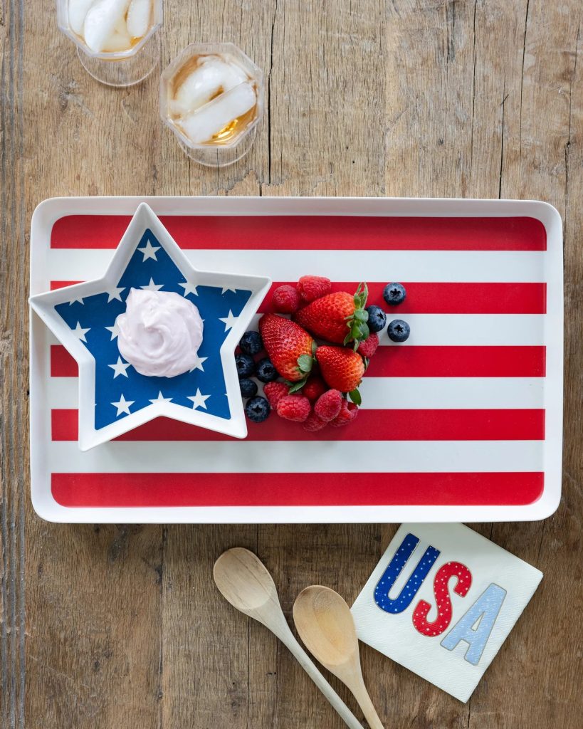 Stars & Stripes Bamboo Serving Tray Set