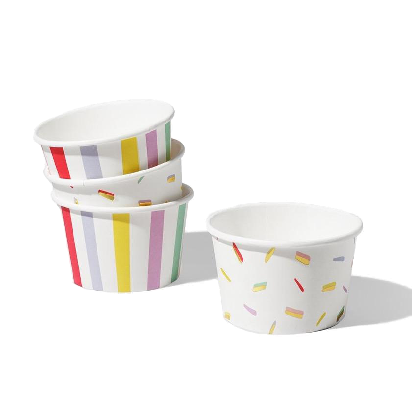 Stripes & Sprinkles Ice Cream Cups 10ct