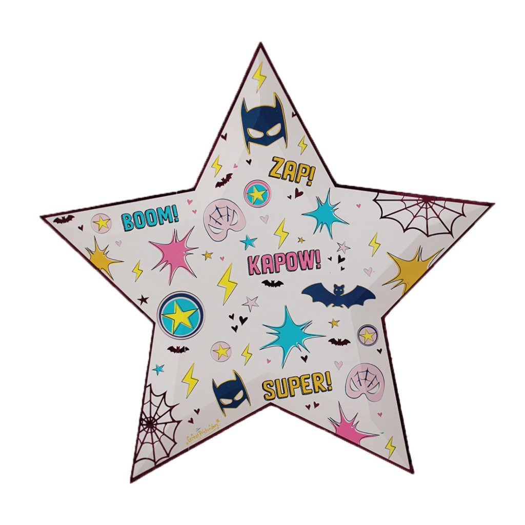 Superhero Girl Star Lunch Plates