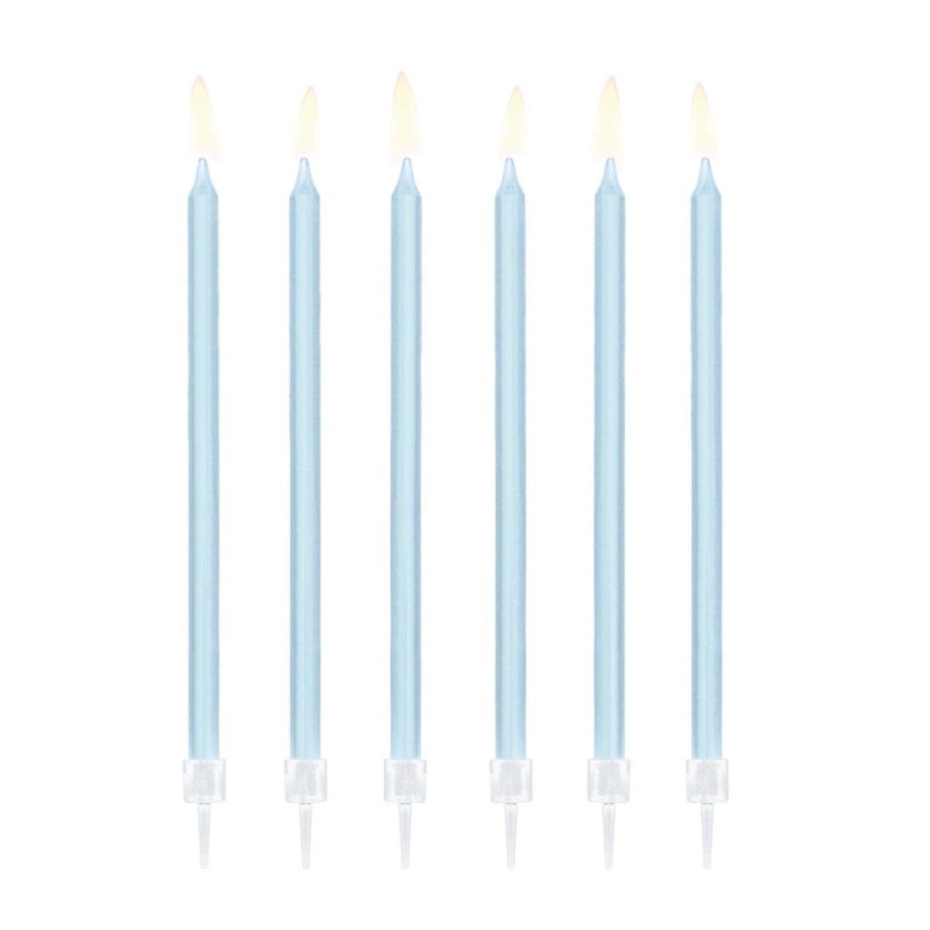 Tall Light Blue Birthday Candles