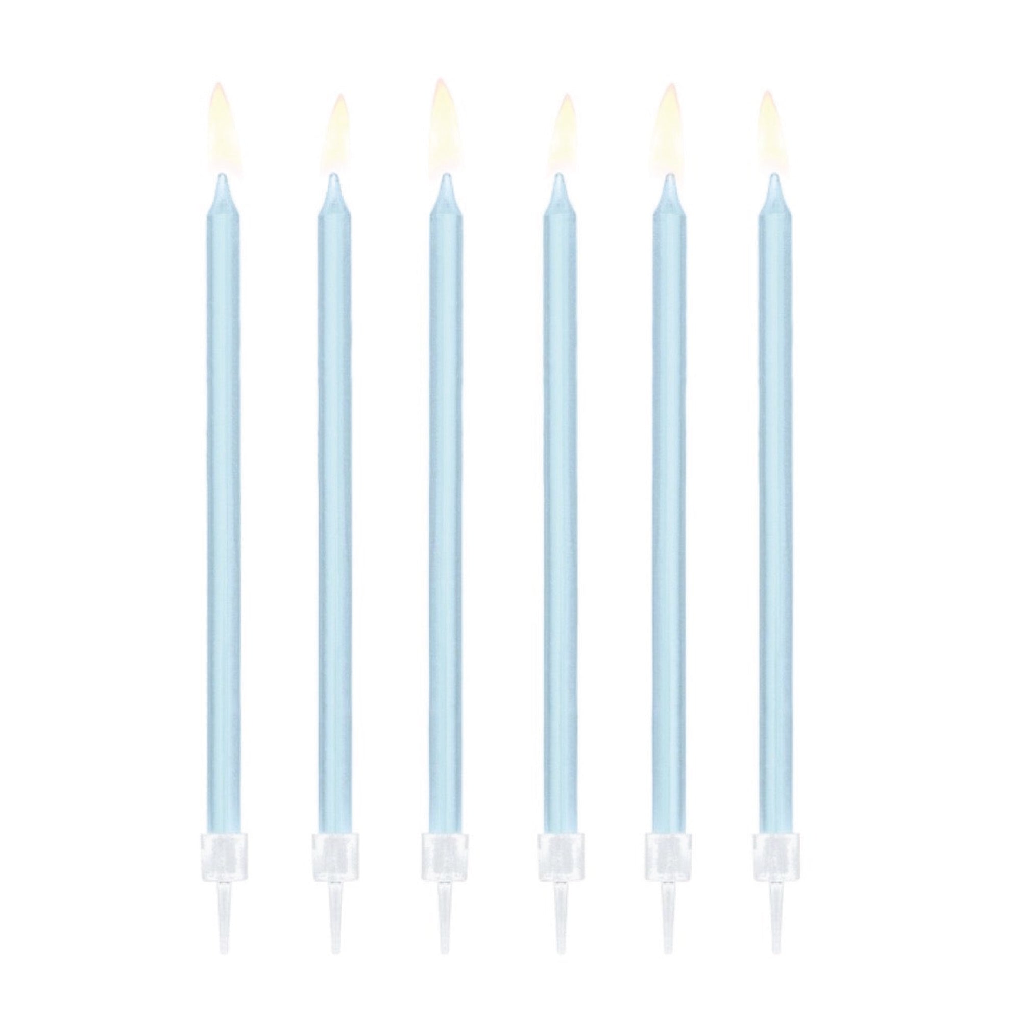 Tall Light Blue Birthday Candles