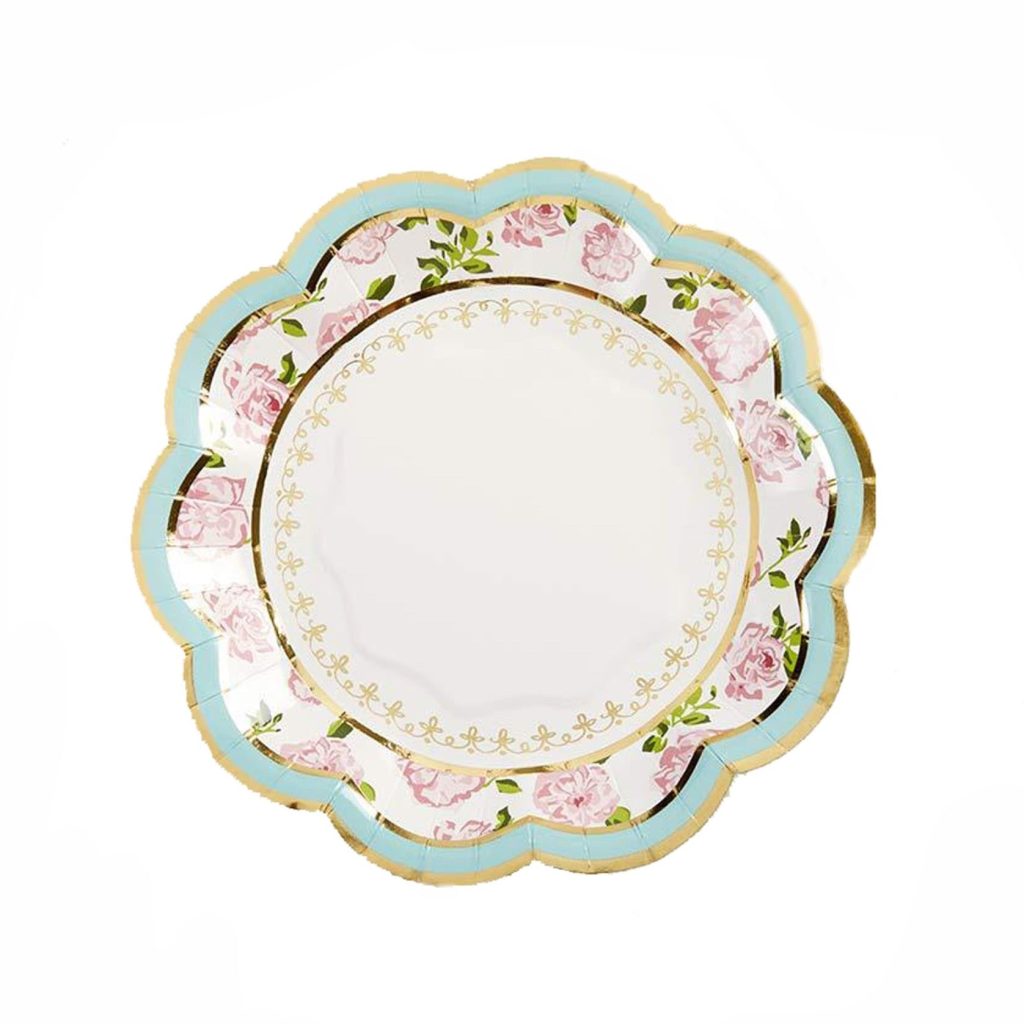 Blue Floral Tea Time Dessert Plates 16ct