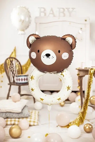 Teddy Bear Rattle Balloon 26in