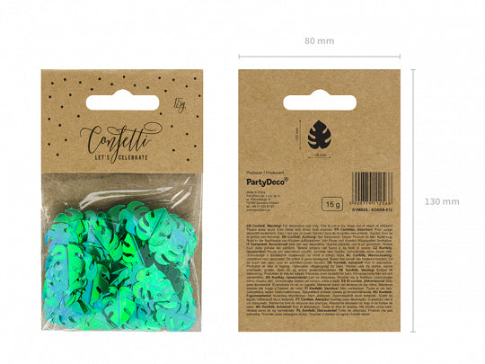 Metallic Green Palm Leaf Confetti