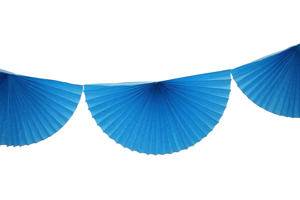 Turquoise Bunting Fan Garland 10ft