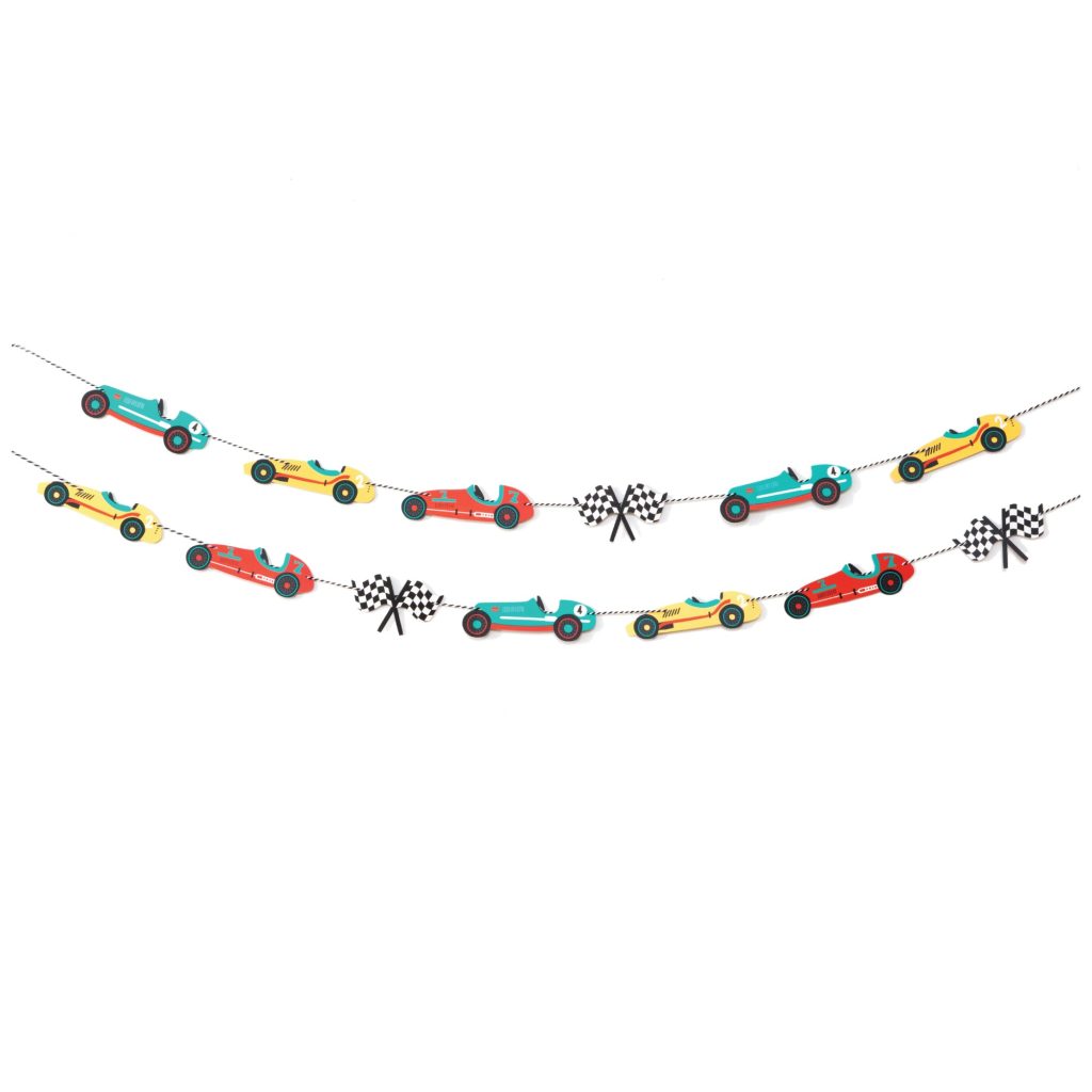 Vintage Race Car Garland 10ft