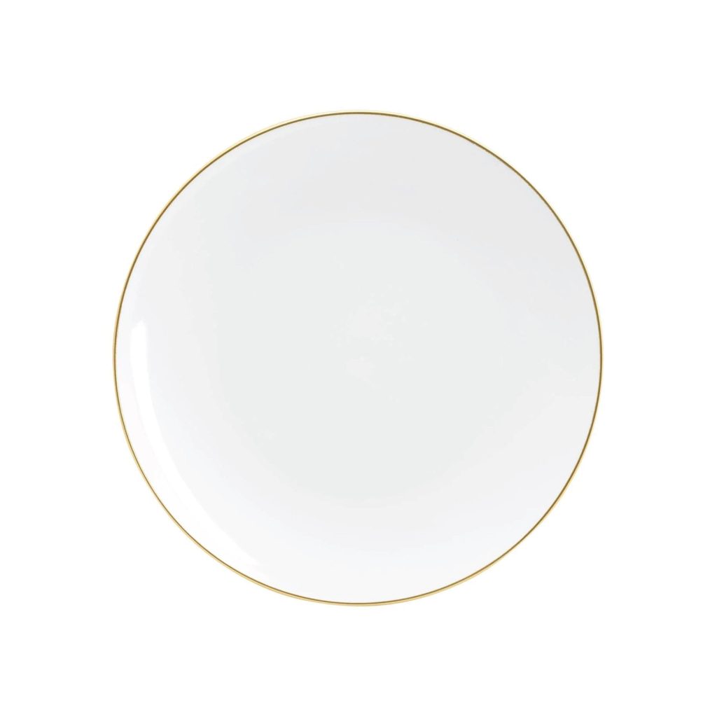 White With Gold Rim Plastic Dessert Plates 10ct