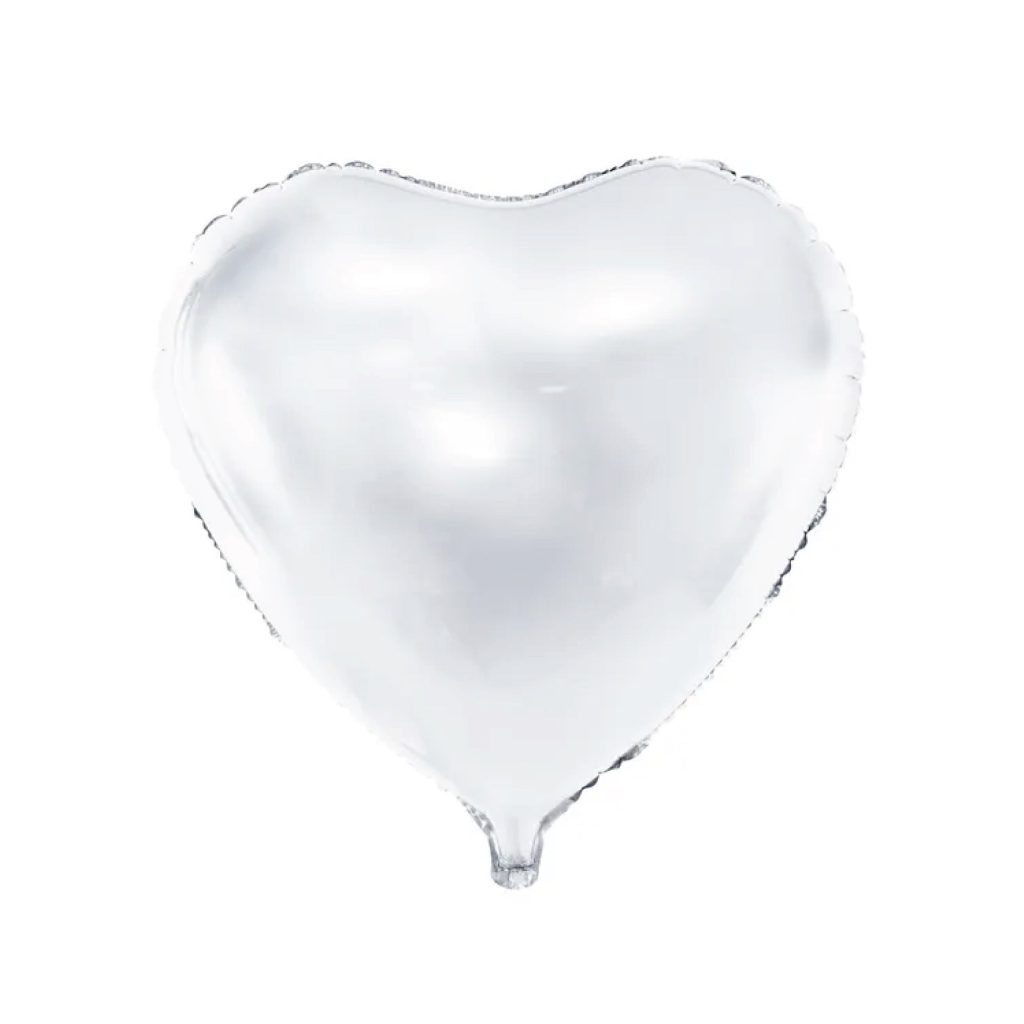 White Heart Foil Balloon 18in