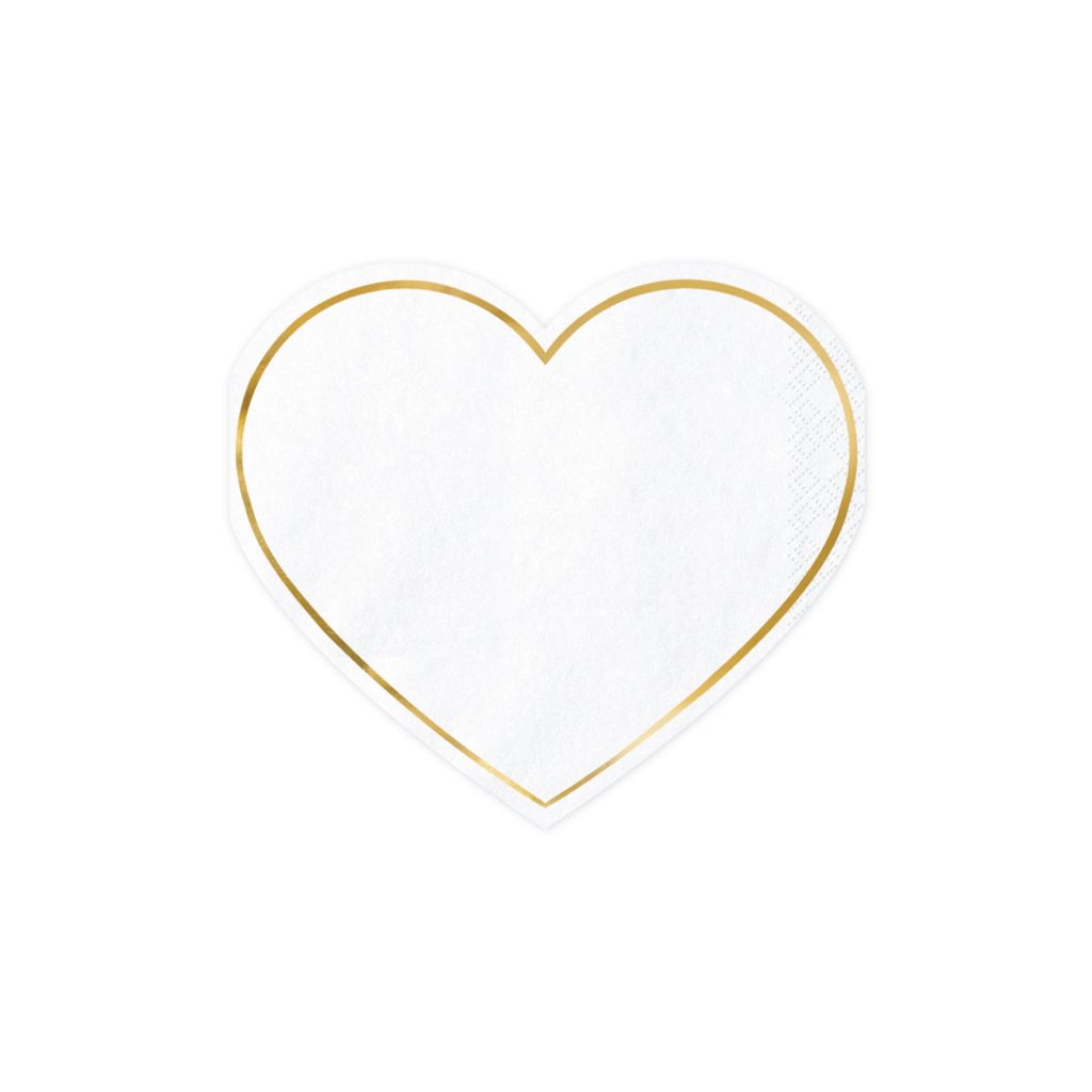 White Heart Shaped Dessert Napkins 20ct