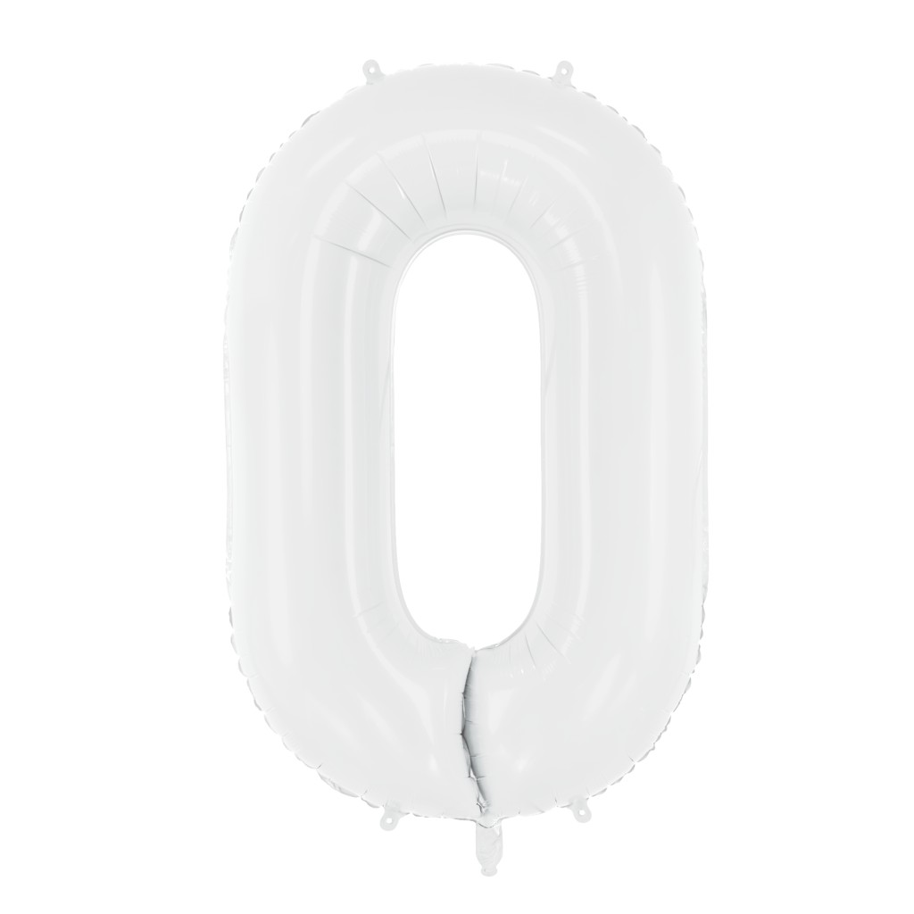 34″ White Number Balloon 0-9