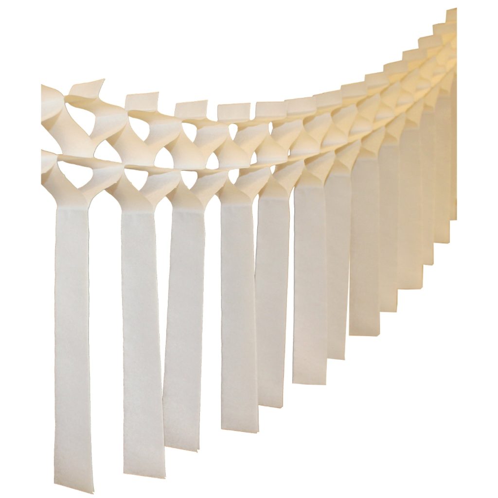 White Tissue Paper Streamer Garland 12ft